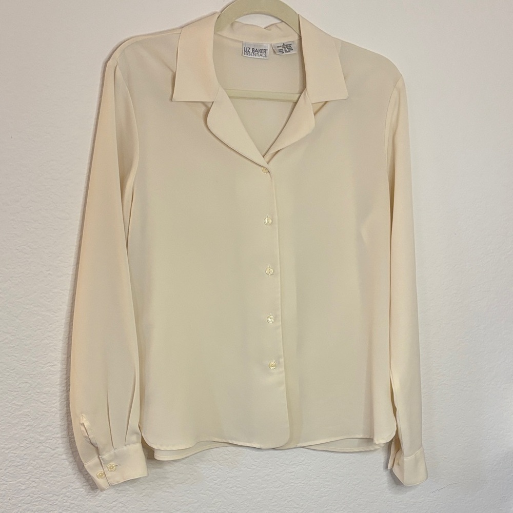 Liz Baker Cream Button Down Shirt